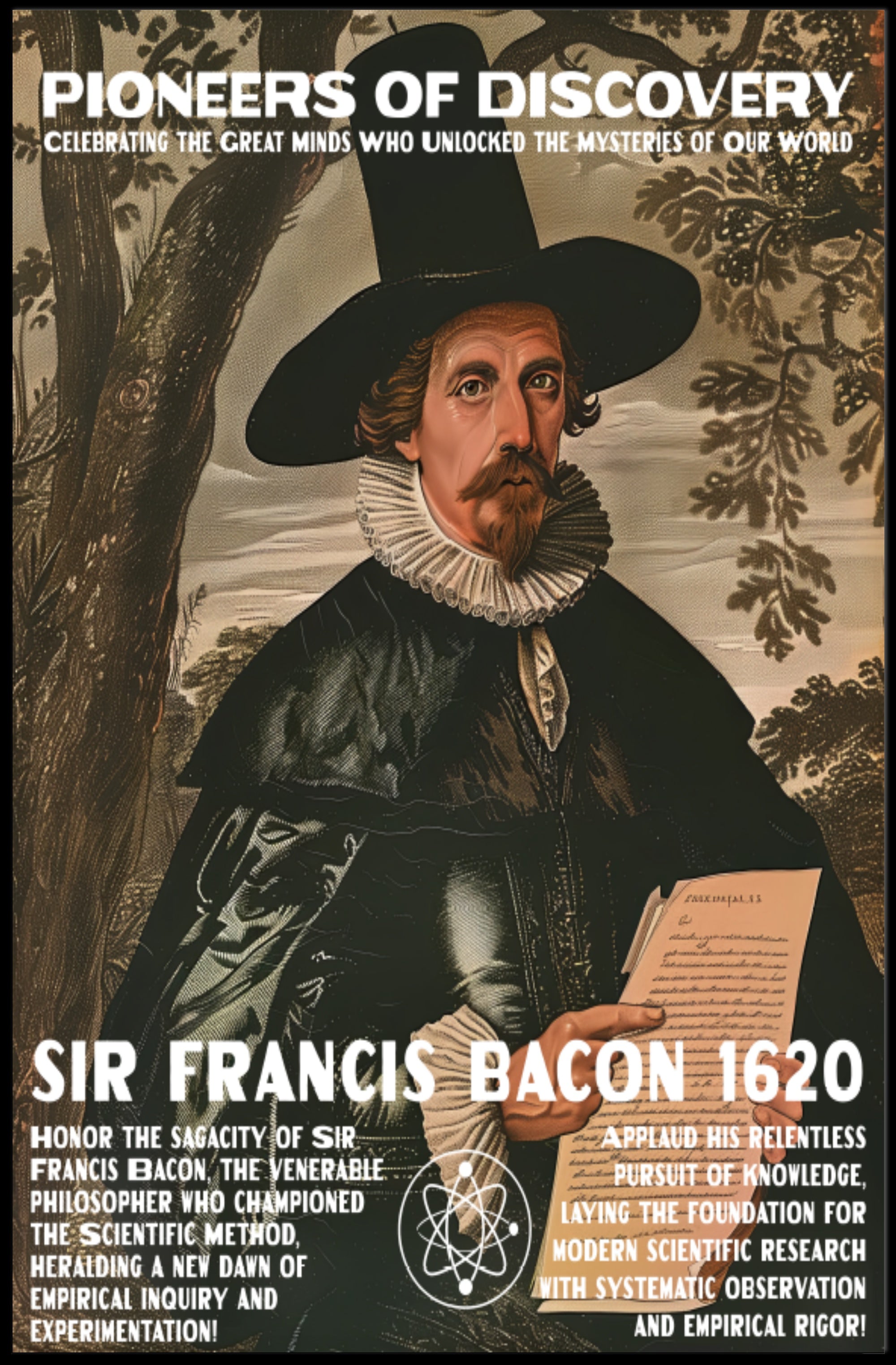 Sir Francis Bacon Historical Educational Poster