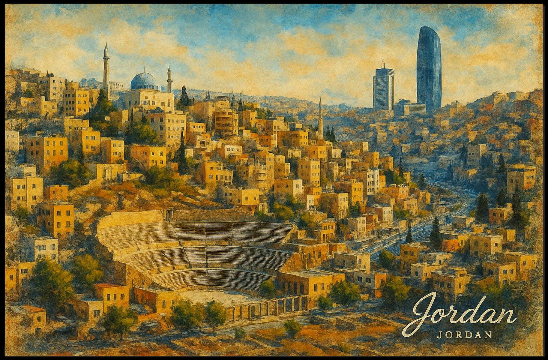 Amman Cityscape Poster