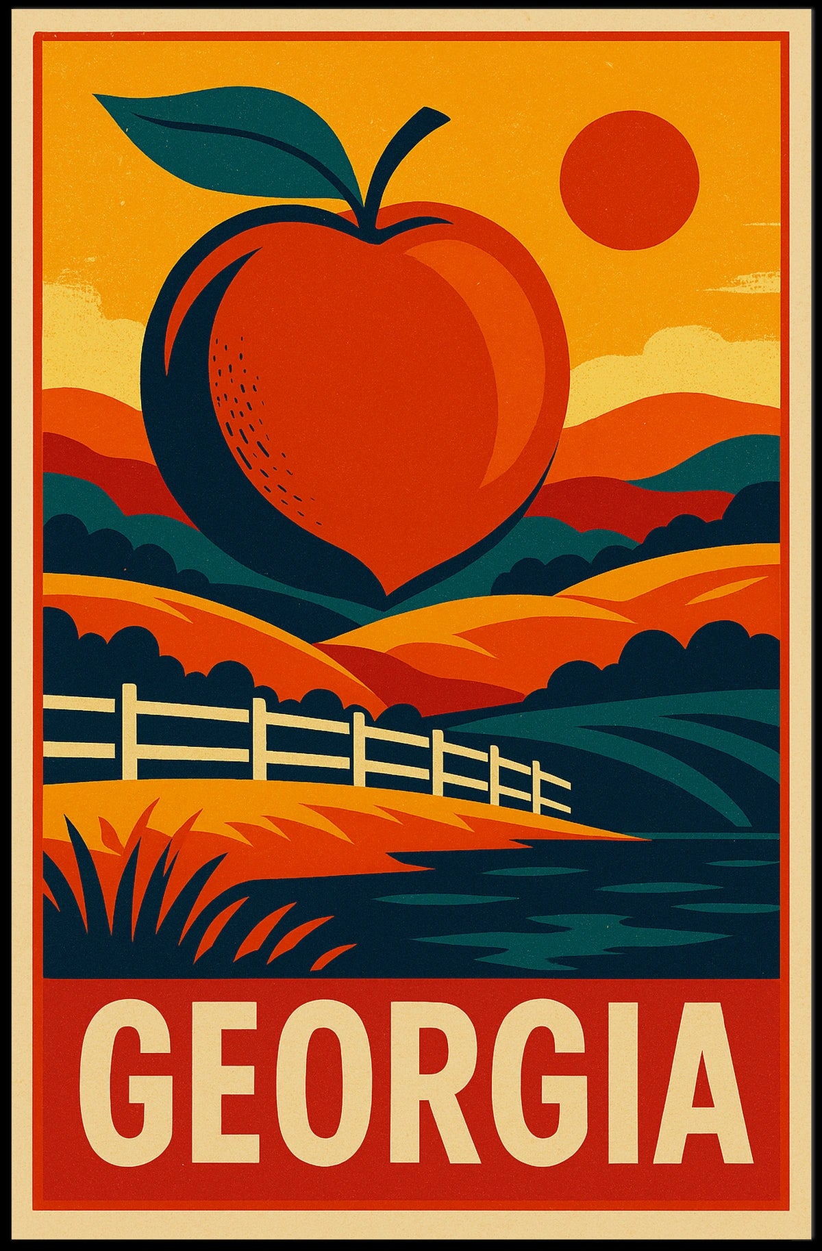 Georgia The Peach State Poster