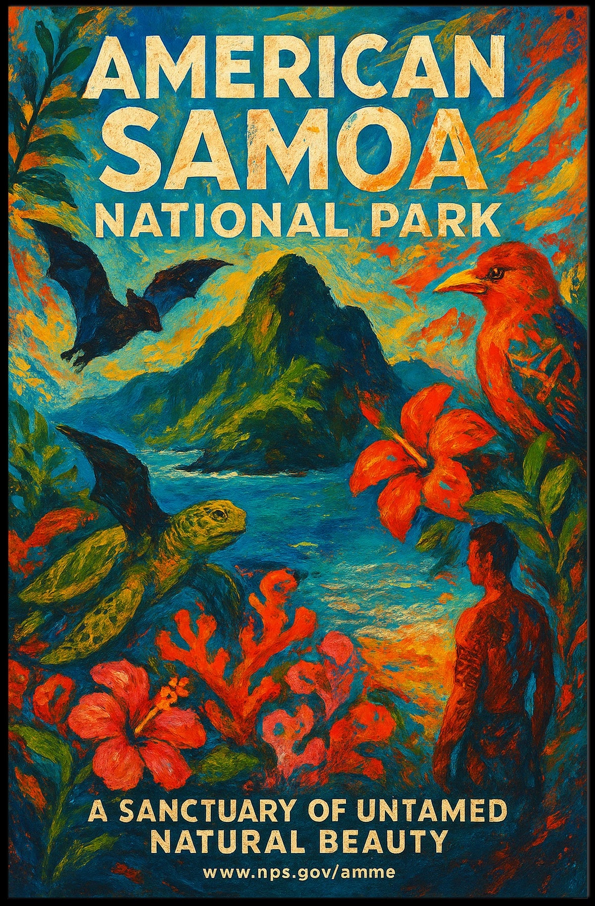 American Samoa National Park Travel Poster