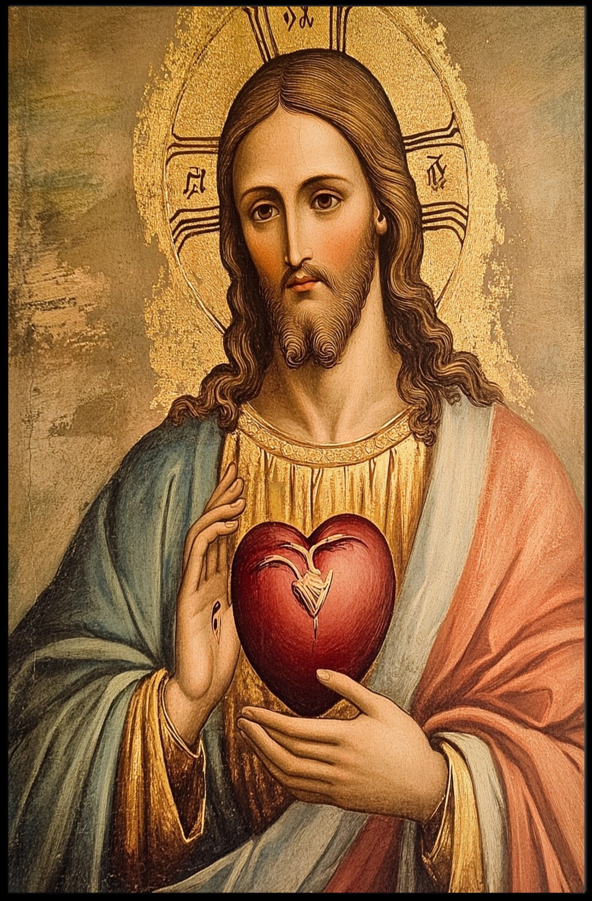 Sacred Heart Religious Iconography Poster