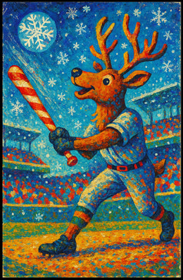 Reindeer At Bat Poster