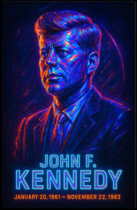 John F Kennedy Vintage Patriotic History Poster