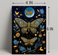 Ethereal Moths in Nature-Inspired Artistic Poster
