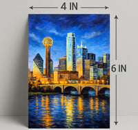 Illuminated Cityscape at Dusk Poster PosterGoat