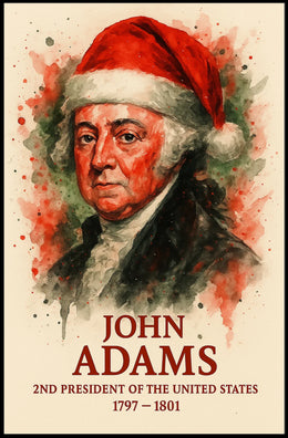 John Adams Watercolor Art Print, Historical or Presidential Poster