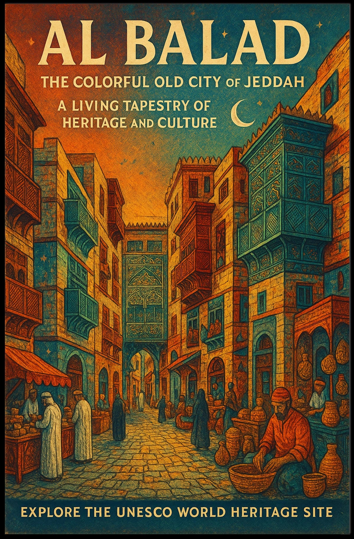 Al Balad The Colorful Old City Of Poster