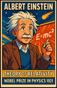 Albert Einstein Relativity Theory Vintage Curious Poster