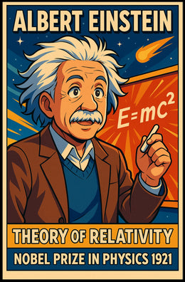 Albert Einstein Relativity Theory Vintage Curious Poster
