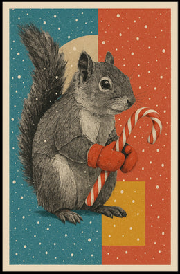Festive Squirrel Delight Poster