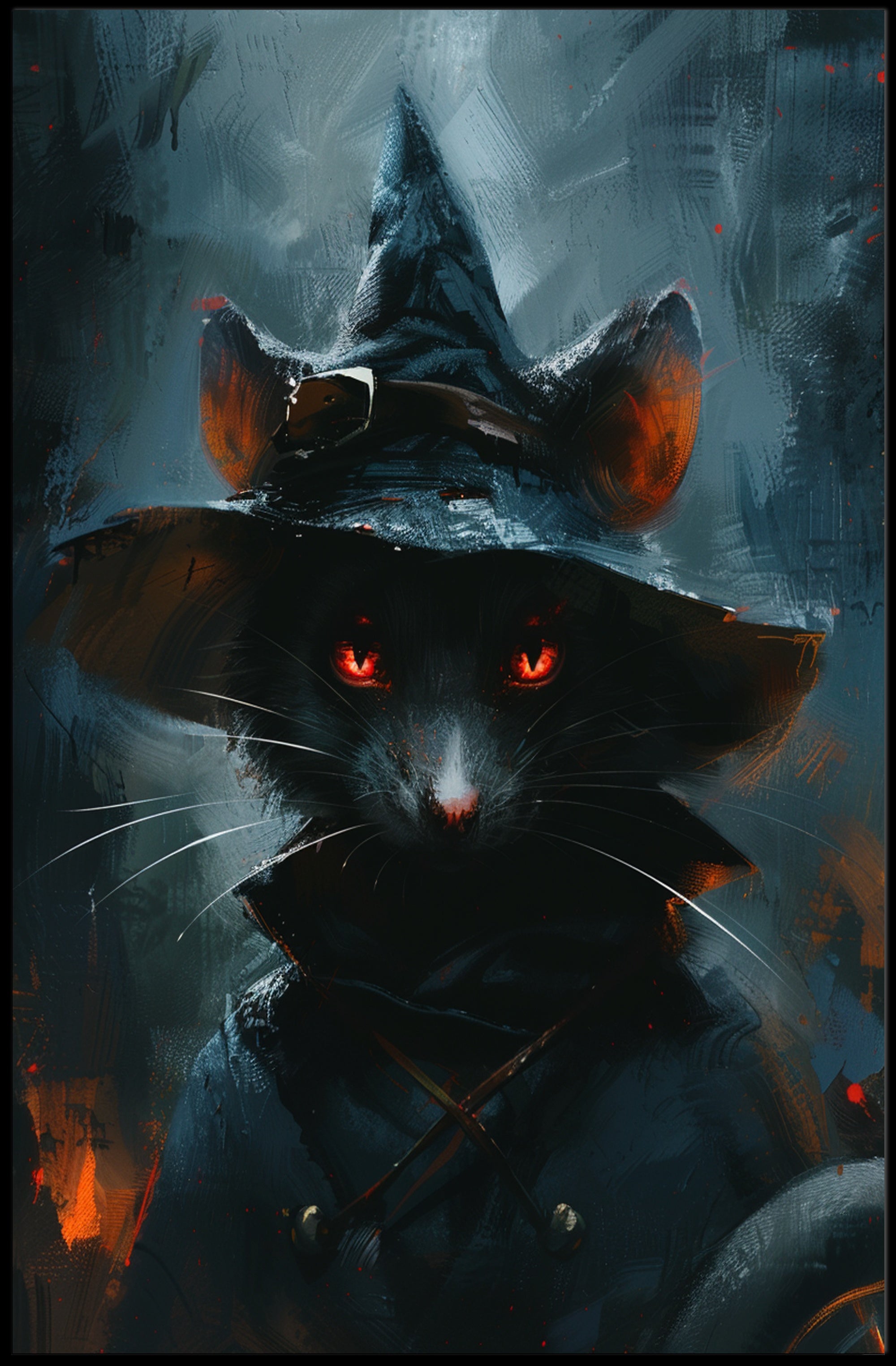 Enchanted Feline Sorcerer Poster PosterGoat