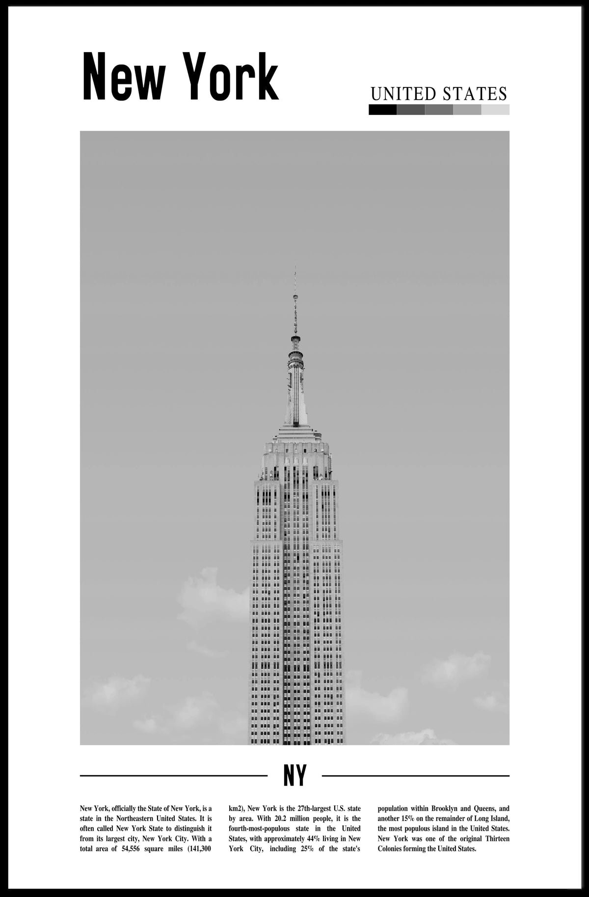 New York Empire State Building Poster Modern Wall Art
