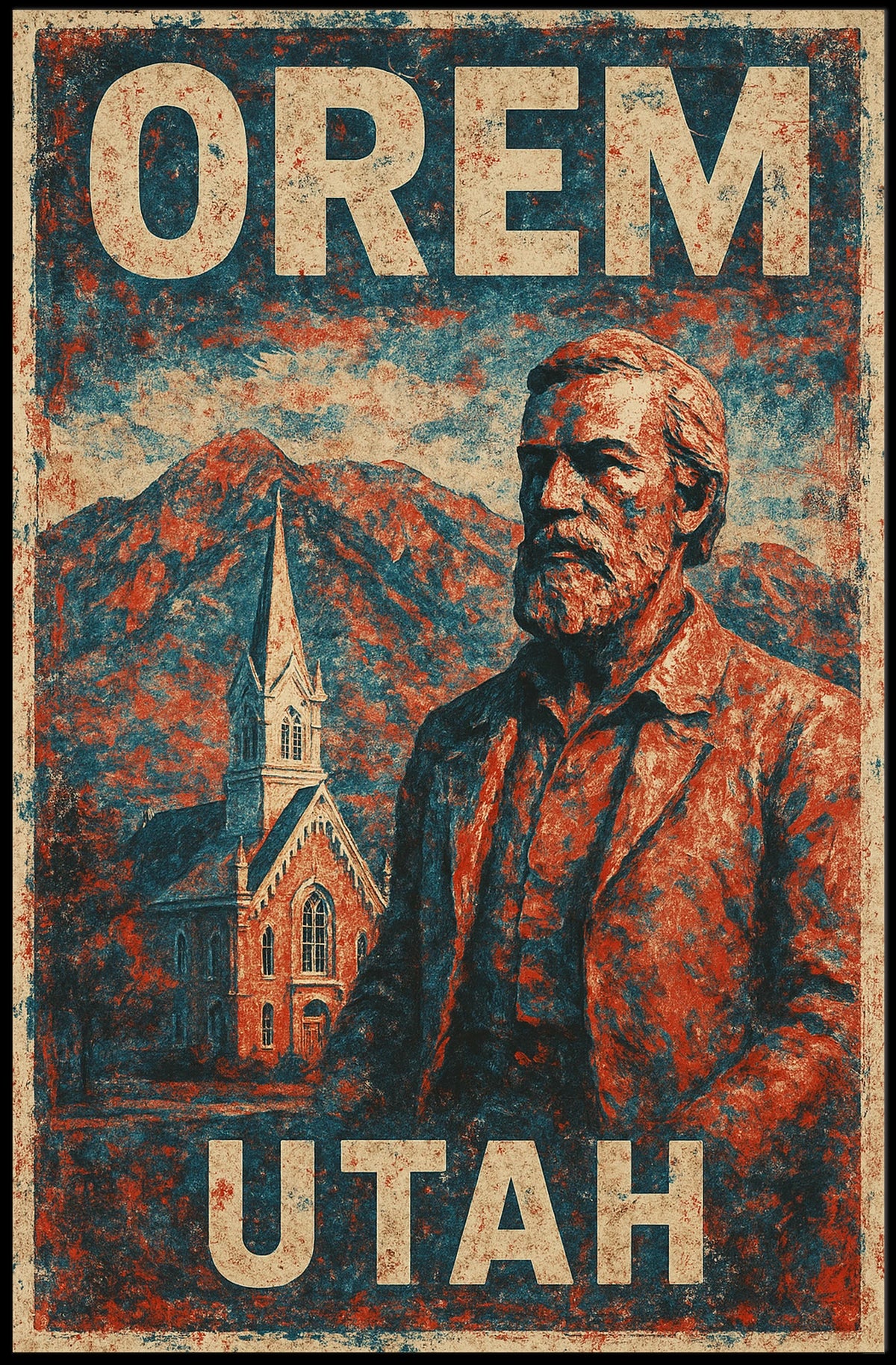Orem Utah Heritage Vintage Collector Poster