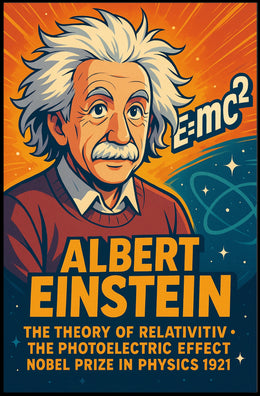 Albert Einstein Iconic Physicist Vintage Collectors Poster