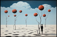 Surreal Trees in Desert Futuristic Sci-Fi Poster