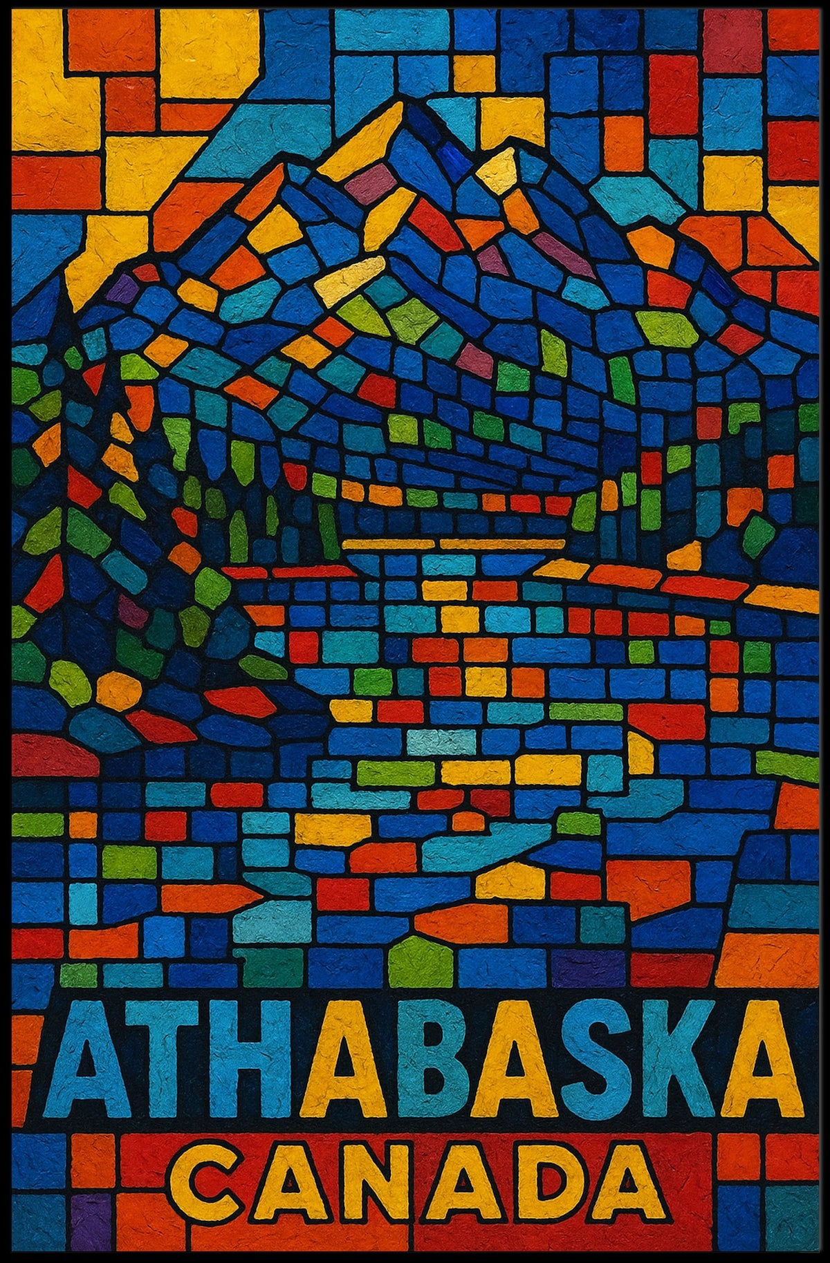 Athabasca Canada A Vibrant Mosaic Poster