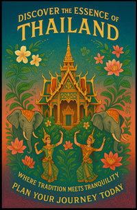Thailand Cultural Heritage Vintage Travel Poster