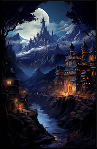 Enchanted Moonlit Castle Poster