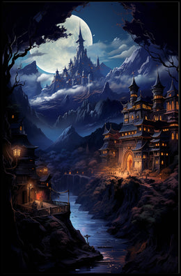 Enchanted Moonlit Castle Poster