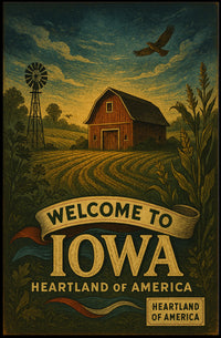 Welcome To Iowa Heartland Of America Poster