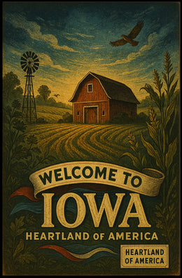 Welcome To Iowa Heartland Of America Poster