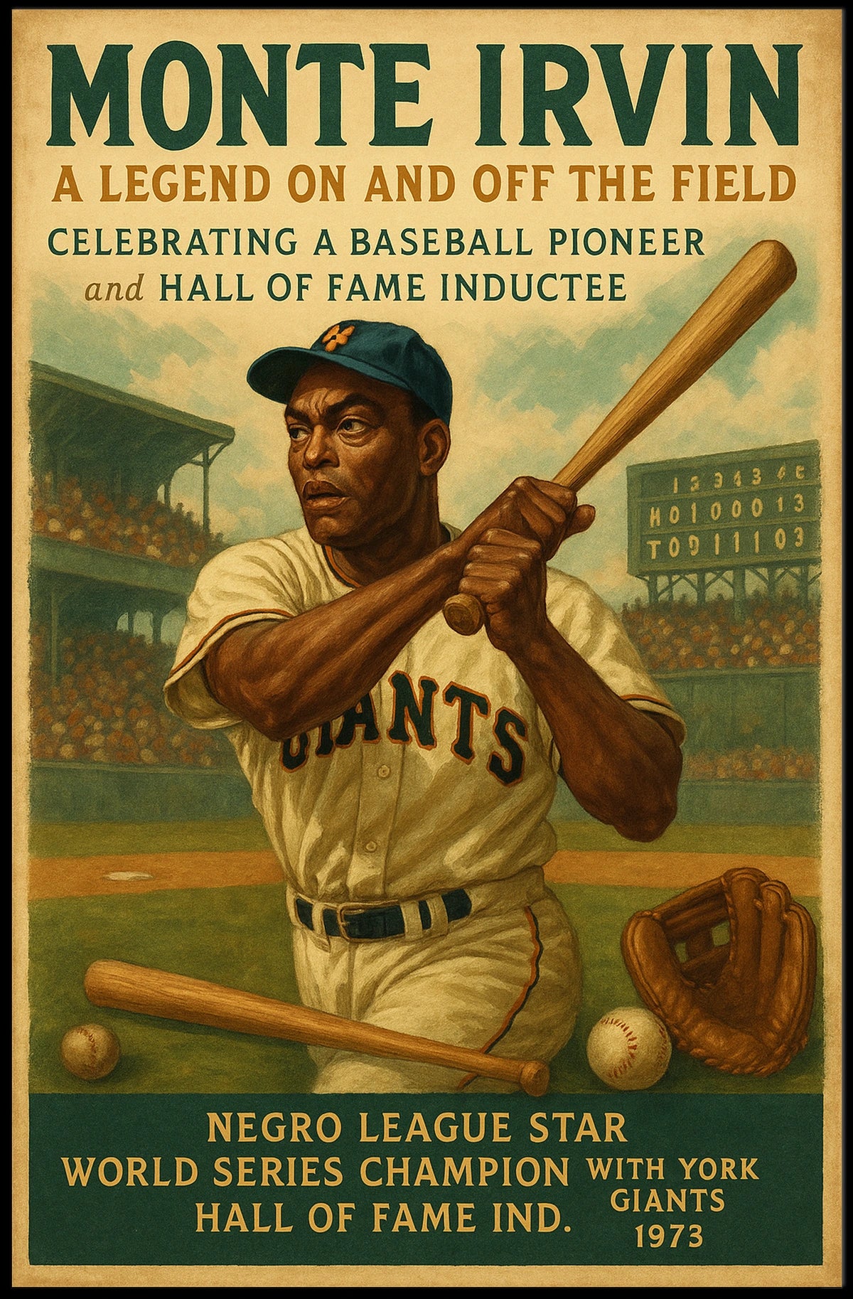 Monte Irvin A Baseball Legend Poster