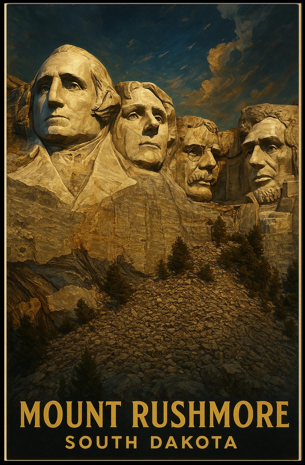 Mount Rushmore Iconic Monument Poster
