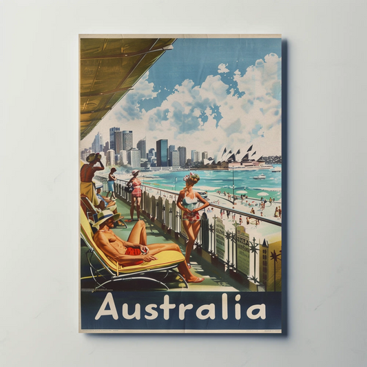 Australia Beach Vintage Poster Retro