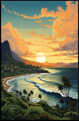 Tropical Sunset Serenity Poster