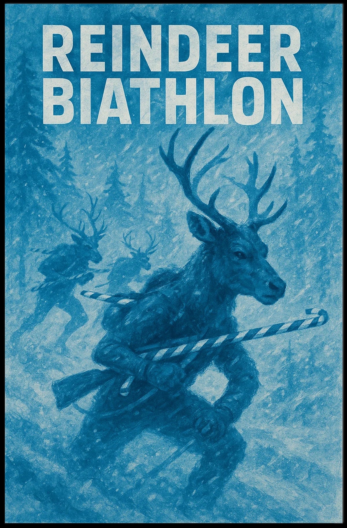 Reindeer Biathlon Poster