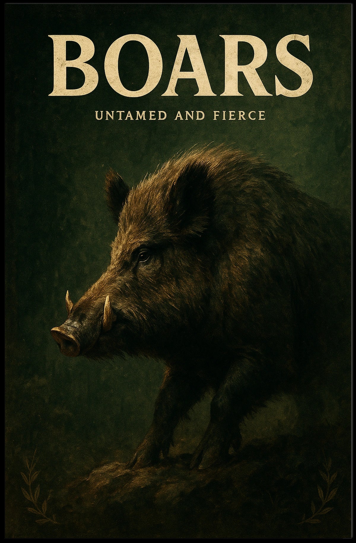 Boars Untamed and Fierce Poster