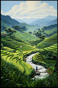 Serene Terraced Landscapes Poster