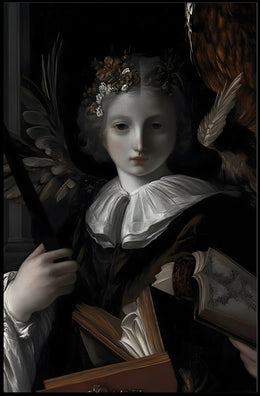 Baroque Angelic Renaissance Figure with Books Fantasy Poster PosterGoat