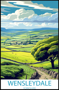 Wensleydale Tranquil Landscape Yorkshire Travel Poster