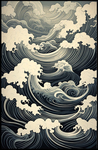 Oceanic Waves And Clouds Poster PosterGoat