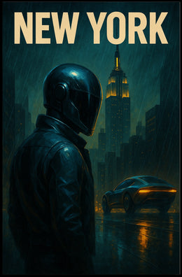 Neon Nights In New York Poster