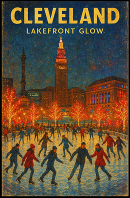 Cleveland Lakefront Glow Poster