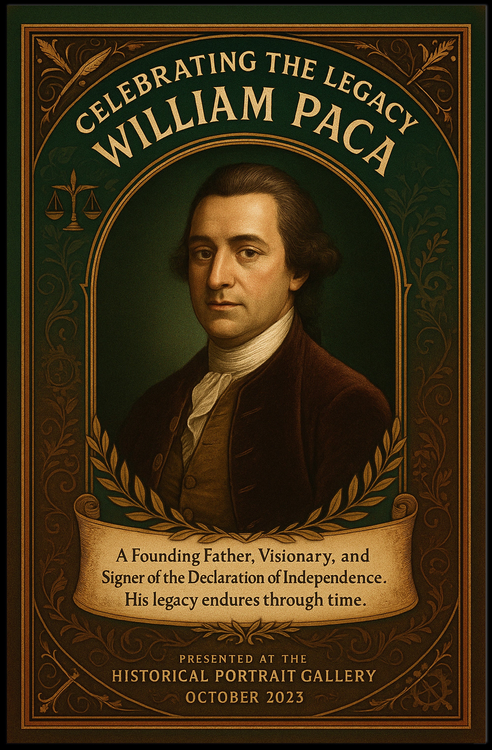 Celebrating the Legacy of William Paca Poster PosterGoat