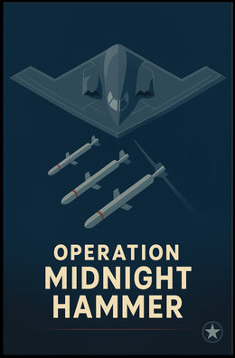 Operation Midnight Hammer: Futuristic Military Aviation Poster PosterGoat