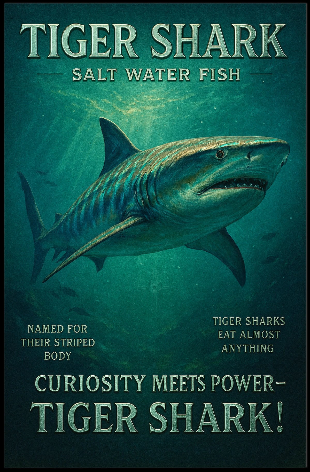 Tiger Shark Salt Water Predator Poster