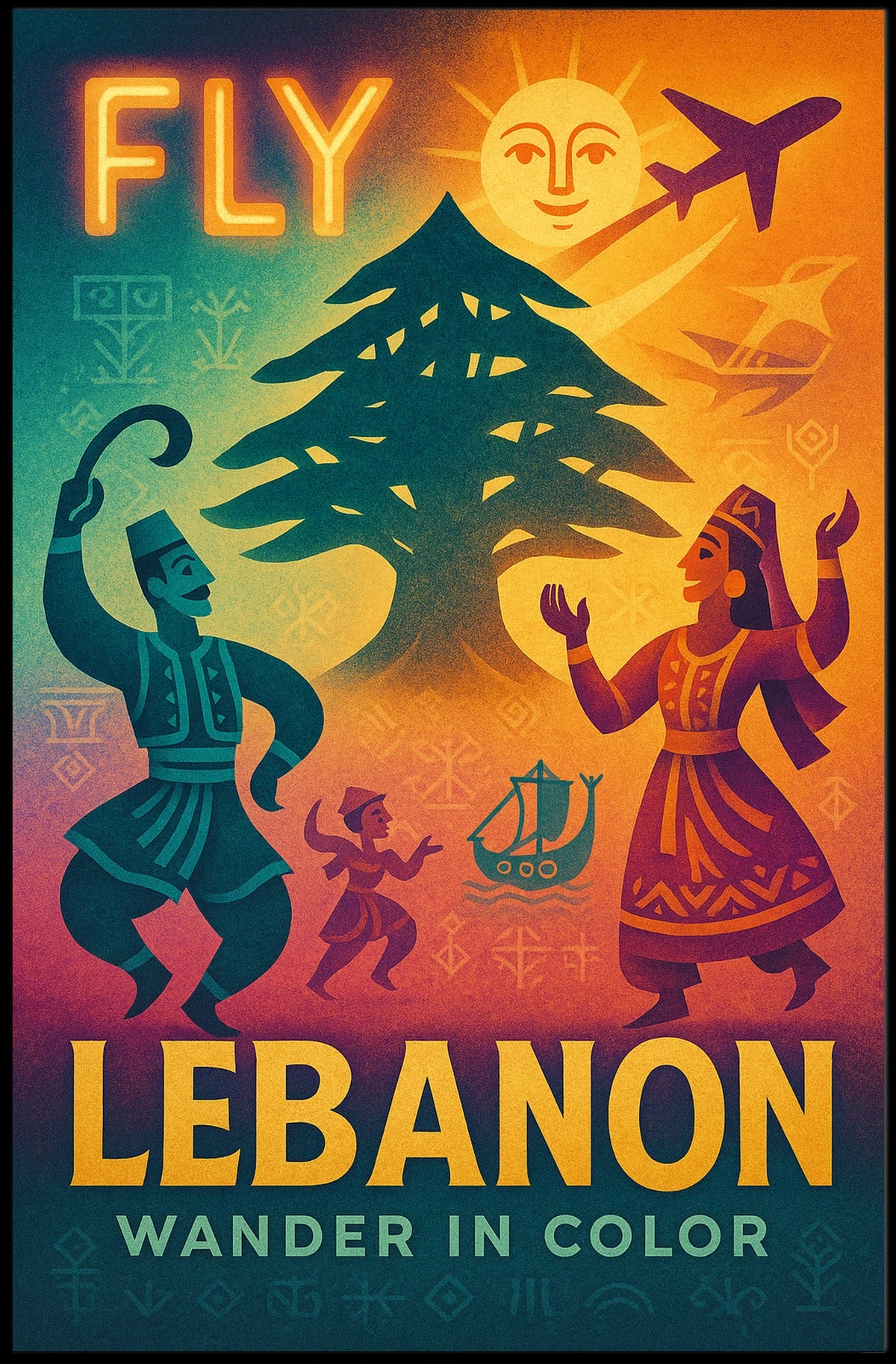 Fly Lebanon Wander In Color Poster