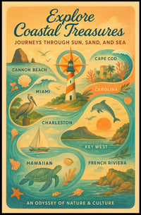 Explore Coastal Treasures Wall Art Print PosterGoat