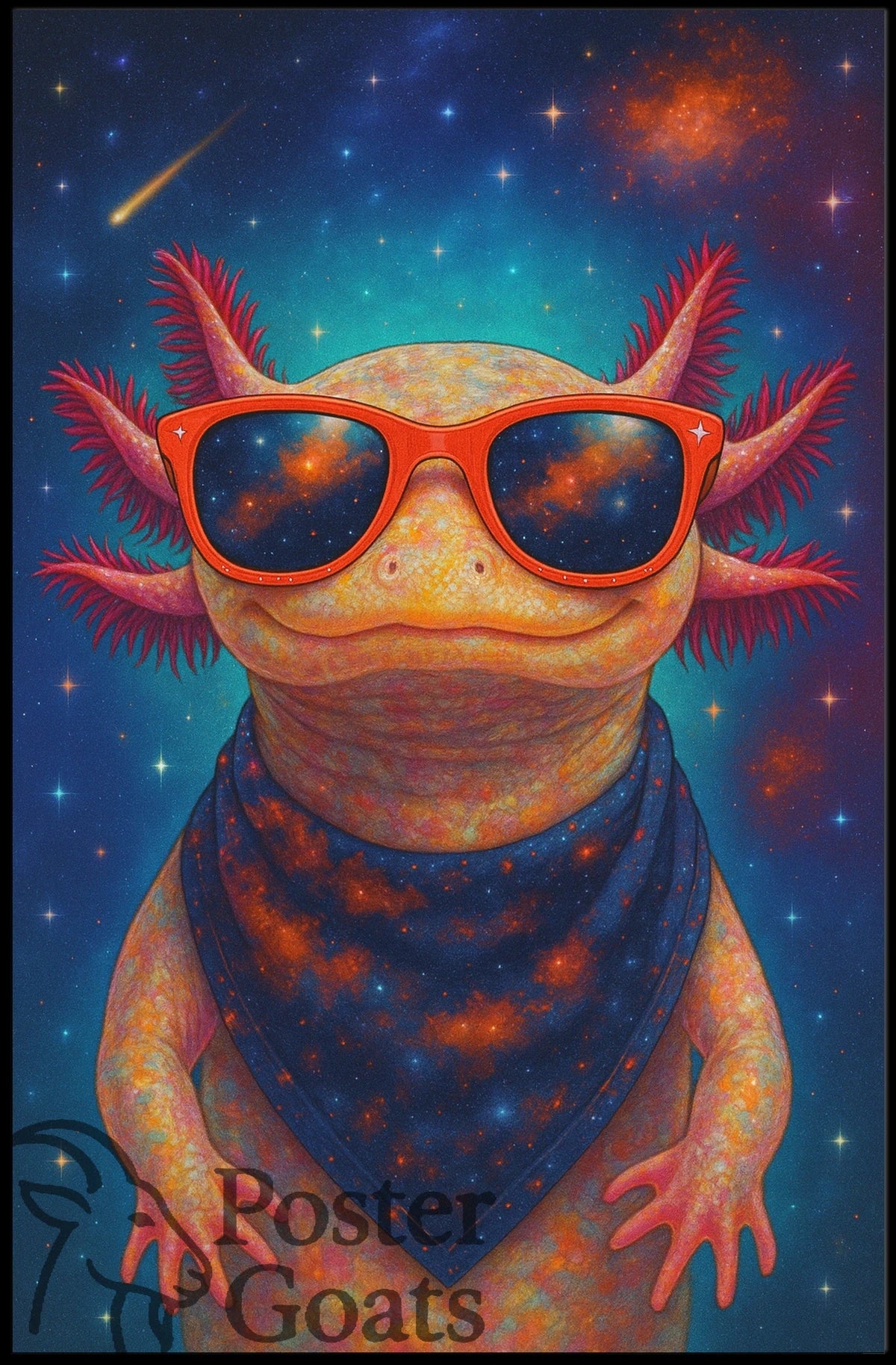 Cosmic Axolotl Fantasy Art Poster