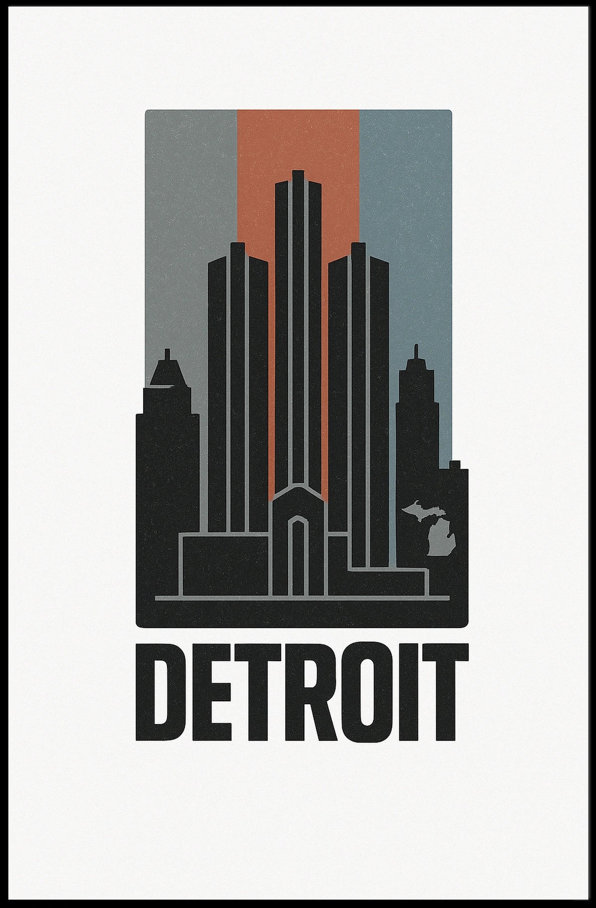 Detroit Skyline Art Poster