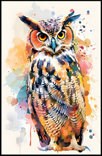 Vibrant Owl Art Poster