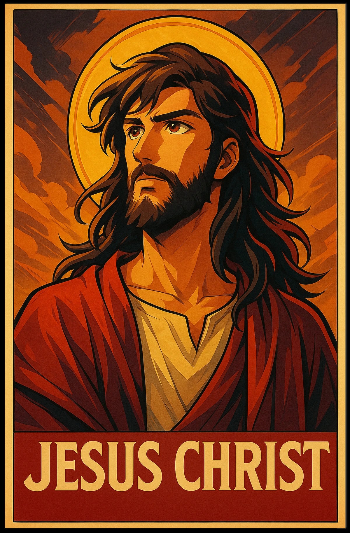 Jesus Christ Iconic Representation Poster