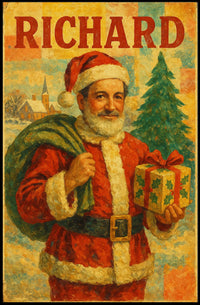 Vintage Santa Holiday Cheer Vintage-style Holiday Poster