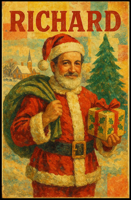 Vintage Santa Holiday Cheer Vintage-style Holiday Poster