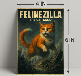 Felinezilla The Cat Kaiju Poster PosterGoat