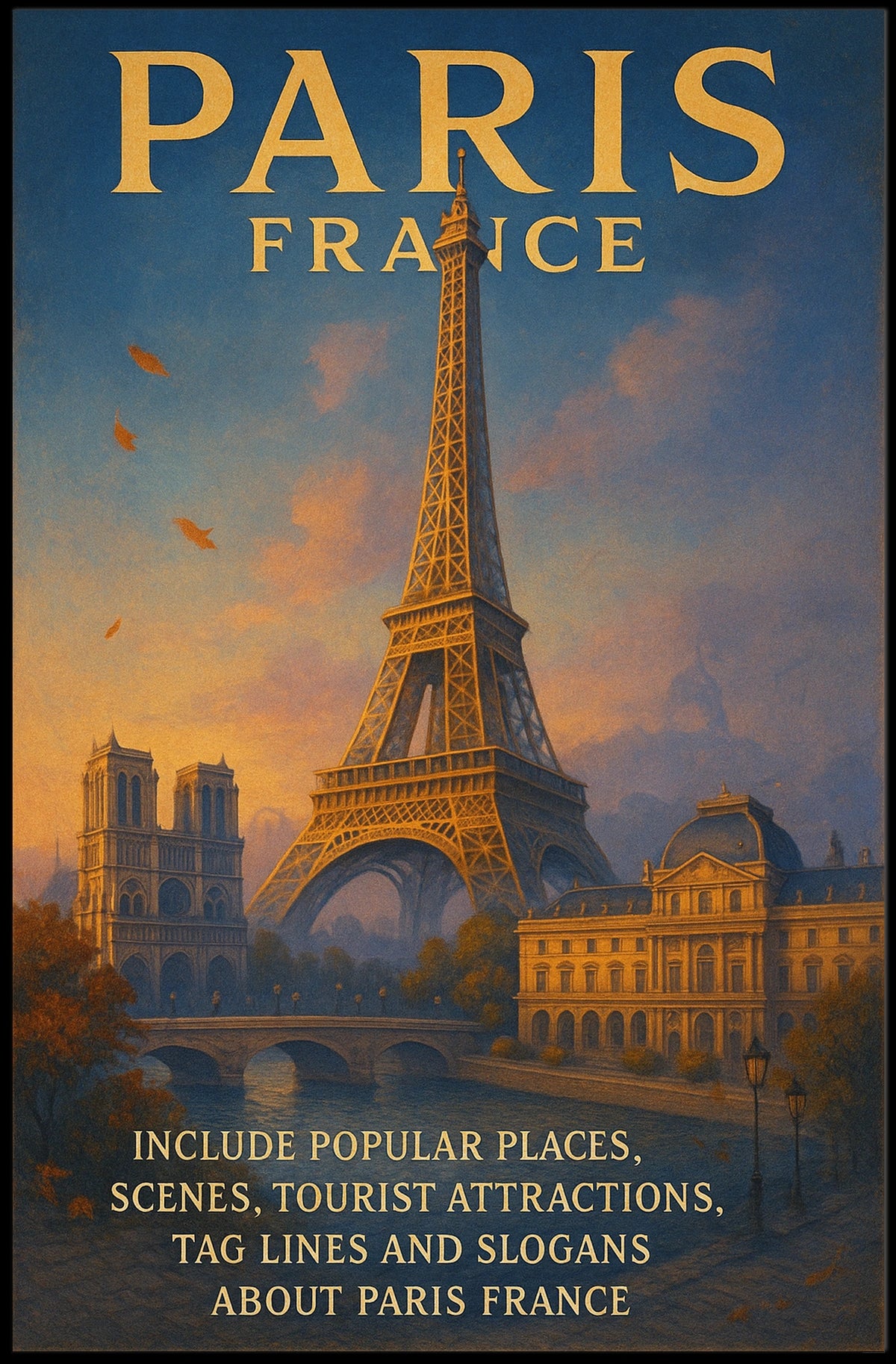Parisian Romance: Vintage Eiffel Tower Art Print